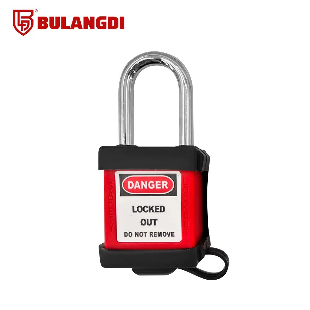 Equipment safety black semi dust cover matched with 38mm lock beam padlock BLDP18 safety lock loto safety padlock