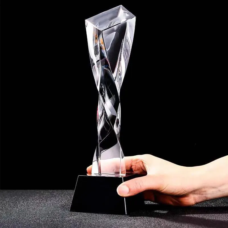 Nuova fiamma contorto trofeo di cristallo colonna Grammy Award Trofeo