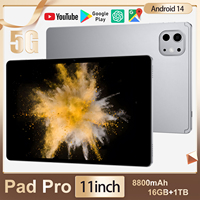 Nouvelle tablette intelligente WiFi Pad Pro 11 pouces 2025 améliorée avec processeur Qualcomm Octa Core, Android 14, 5G GSM GPS pour les appels vidéo