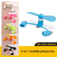 Ventilateur de téléphone portable 2 en 1 avec logo personnalisé en gros, mini ventilateur de téléphone portable de type C promotionnel pour les téléphones Android Iphone de type C