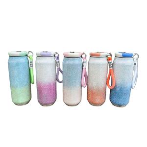 ขวดน้ำเก็บความร้อนแบบพกพาสำหรับกิจกรรมกลางแจ้ง  ตกแต่งด้วยคริสตัล  ทำจากสแตนเลส  แบบสองชั้น  เก็บความเย็น/ร้อน  สำหรับเครื่องดื่ม  รุ่นใหม่ - Product Image 6