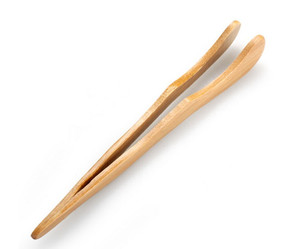 Pinze per Toast in bambù naturale riutilizzabili Clip da tè antiscivolo da cucina pinzetta in legno pinza lunga cibo - Product Image 2