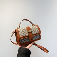Sac bandoulière femme style vintage automne 2025, petit sac carré rétro en PU avec fermeture éclair, sac à chaîne portable