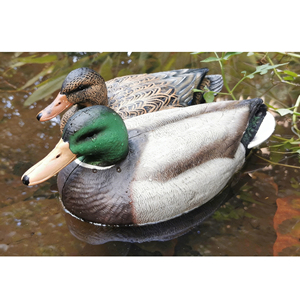 Señuelo flotante de pato mallard hembra realista con acabado engradado grueso y en relieve, quilla ancha, atrayente de aves acuáticas para estanques y jardines, decoración exterior - Product Image 4