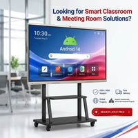 Tableau blanc interactif de 86 pouces avec écran tactile, résolution 4K, 40 points tactiles, caméra intégrée 4800MP, système d'exploitation Android et Windows