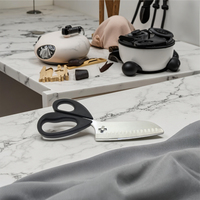 Couteau de cuisine multifonction de luxe robuste 2 en 1, amovible, en acier inoxydable, écologique, compatible lave-vaisselle, avec ciseaux