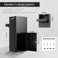 Armoire de boîte aux lettres en acier inoxydable avec serrure Boîte postale sécurisée à compartiments multiples pour appartement/bureau Conception antivol résistante aux intempéries