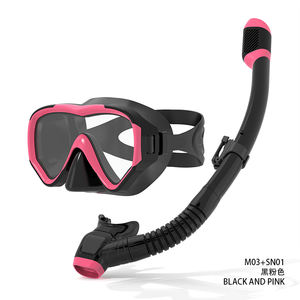वाटरप्रूफ सिलिकॉन डाइविंग गियर रंगीन वयस्क मनोरम विस्तृत दृश्य शुष्क एंटी-फॉग स्कूबा डाइविंग मास्क स्नॉर्कल सेट - Product Image 5