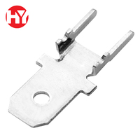 Terminal Kabel 6.35mm Seri 250 OEM Male PCB Ketebalan 0.8mm, Konektor Spade Kuningan Berlapis Timah, Tab Terminal, Quick Disconnect