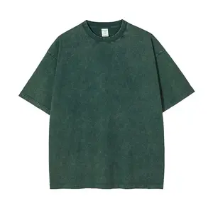 Großhandel Herren Kleidung übergroße T-Shirt schwere Baumwolle leere Säure waschen T-Shirt benutzer definierte Grafik Vintage T-Shirt