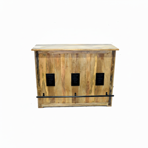 Nouveau design de comptoir de bar en fer et manguier de qualité supérieure avec armoire de rangement pour la maison, le bar et le restaurant en vente - Product Image 1