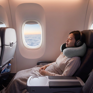 Almohada de Viaje con Forma de Caracol, Diseño Ergonómico, Espuma Viscoelástica, Almohada de Cuello Enrollable Ajustable y Compresible para Avión, Oficina y Descanso - Product Image 5