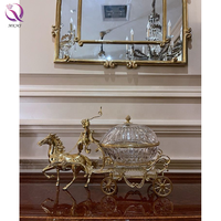 Panier à cerf en cuivre pur salon européen, boîte de cristal de luxe, cheminée de maison américaine, décoration de l'armoire à vin, de véranda