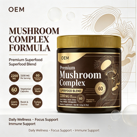 OEM 프리미엄 버섯 복합 슈퍼푸드 블렌드 1회 제공량당 2200mg 60개 채식 캡슐 순중량 132g 건강 보조 식품