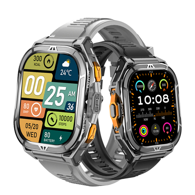 Smart Watch X5 GPS 1.96 AMOLED Screen BT Call Heart Rate Blood Oxygen Emotional Management Health Monitoring Sports Smartwatch