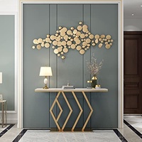 NOVA Table de buffet de couloir d'hôtel de luxe Table d'entrée longue dorée Tables de console en marbre pour meubles de salon