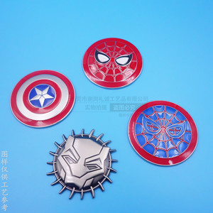Autocollant logo Spider-Man en métal, alliage de zinc, circulaire, auto-adhésif, pour sacs, sacs à main, vêtements - Product Image 4