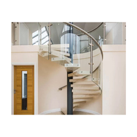 Escalier en colimaçon intérieur en acier inoxydable massif de conception moderne avec main courante ronde
