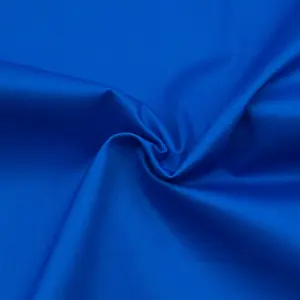 Yilong Fabric Factory Wholesale Stocklot Blue 64%polyester 33%cotton 3%Spandex Twill Woven Weft Two Way Elastic Fabric