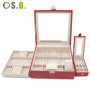 Boîte de rangement à bijoux de voyage portable en cuir PU rose personnalisée, élégante, pour boucles d'oreilles, colliers, organiseur de bijoux pour fille - Product Image 4