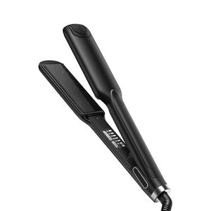 Lisseur à cheveux électrique professionnel en titane, écran tactile LCD, réglage de la température, vente en gros, marque privée - Product Image 1