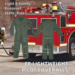 Traje de piloto de algodón ligero Ropa de vuelo resistente al fuego Overoles de aviación Diseño FR - Product Image 3