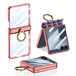 Funda magnética transparente con anillo para Samsung Z Flip 4, Flip 5, 6, 7 con bisagra y anillo, para teléfono móvil - Product Image 6