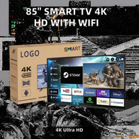 TV pintar 4K berkualitas tinggi ukuran 65/75/85/100 inci, sistem Android, mendukung bahasa global, cocok untuk bioskop dan hotel