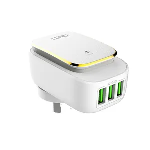 LDNIO A3305 3 USB Travel Charger with Led night lamp Home Charger for EU UK AU US 3.4A Cellphone Charger