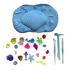 Juego de Juguetes de Arcilla de Animales Marinos, Sirena Adorable para Excavar, Kits Educativos <span class=keywords><strong>STEAM</strong></span> - Product Image 1