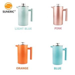 Passoire à thé Portable Double paroi 1000ml, théière en acier inoxydable, piston, <span class=keywords><strong>cafetière</strong></span> personnalisée, presse française - Product Image 3