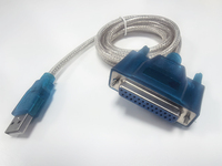 USB Ke Serial DB25 25Pin Pria Port Paralel Printer Kabel Adaptor Komputer Kabel