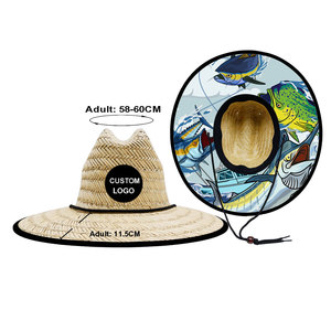 Wholesale Customized Printed UV Sun Protection Summer Fishing <strong>Straw</strong> <strong>Hat</strong> for <strong>Men</strong> Big Wide Brim Character Outdoor Travel Casual - Product Image 4