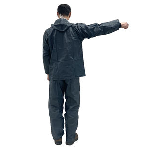 Chubasquero impermeable <span class=keywords><strong>de</strong></span> PVC 100% con capucha desmontable, traje <span class=keywords><strong>de</strong></span> <span class=keywords><strong>lluvia</strong></span> azul marino, venta al por mayor <span class=keywords><strong>para</strong></span> <span class=keywords><strong>equipo</strong></span> <span class=keywords><strong>de</strong></span> golf y Pesca - Product Image 4