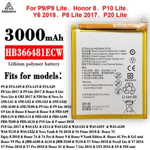 HB366481ECW Original pour <span class=keywords><strong>Huawei</strong></span> P9 Honor 8 P10 <span class=keywords><strong>Lite</strong></span> Y6 II <span class=keywords><strong>P8</strong></span> <span class=keywords><strong>Lite</strong></span> <span class=keywords><strong>2017</strong></span> P20 <span class=keywords><strong>Lite</strong></span> <span class=keywords><strong>Batterie</strong></span> Numérique Lithium 3000mAh Pleine Capacité - Product Image 2