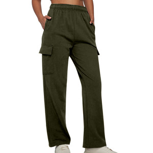 Pantalones de Trabajo de Alta Calidad para Mujer, de Algodón, Estilo <span class=keywords><strong>Cargo</strong></span>, Acampanados, Transpirables, de Secado Rápido, Impermeables, Ecológicos, con Cordón Ajustable, Largos - Product Image 3