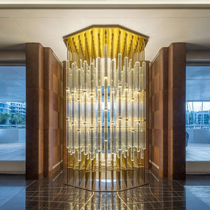 TOGETHER Pannello Divisorio di Lusso in Vetro Cristallo Dorato e Acciaio Inossidabile per Decorazioni del Soggiorno - Product Image 3