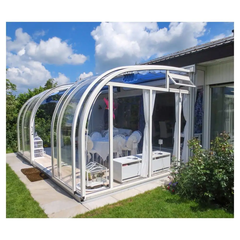 pre fabricated garden room aluminum sunroom electric sun room glass house outdoor prefab strong greenhouse winter