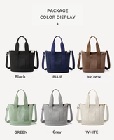 Grand sac fourre-tout portable en toile tendance unisexe, sac à bandoulière décontracté pour le travail avec fermeture éclair, sangle bandoulière et poche interne pour documents, couleur unie