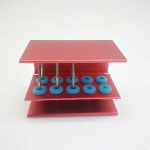 10-Hole anello in Silicone dentaria Burs supporto con contenitore sterilizzatore alimentazione manuale materiale in alluminio - Product Image 1