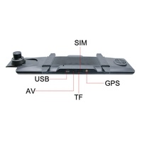 Écran tactile 11,26 pouces Android 8.1 4G LTE 1080P Double objectif Suivi en temps réel GPS WiFi Caméra de tableau de bord pour voiture avec rétroviseur