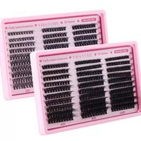 Kit de cils individuels Kiusatig, 580 pièces, colle et dissolvant, courbure D, 60D/80D/100D, faux cils naturels, 10-16 mm, sans cruauté