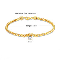 QX Maßgefertigtes Bestseller Rhodium-Plattiertes 925 Sterling Silber Zirkon Charm Kubanische Gliederkette Armband & Armreif für Damen Geschenk OEM/ODM