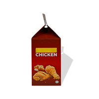 Boîte à poulet imprimée en carton FBB de qualité supérieure avec poignées, emballage alimentaire jetable personnalisé pour la vente à emporter