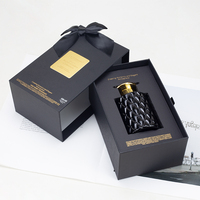 Boîte cadeau de luxe personnalisée en papier noir pour bougie, flacon de parfum et flacon vide, emballages pour diffuseur de parfum de voiture