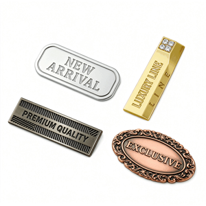 Etiquetas Metálicas con Logotipo Grabado Personalizado, Etiquetas de Marca Duraderas para Trajes de Baño, Ropa Interior y Bufandas, Gran Venta - Product Image 1