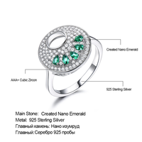 Pas cher prix Nano émeraude bague en argent en forme de larme bijoux féminins 925 bague en argent Sterling avec pierres précieuses