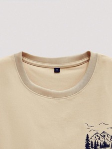 เสื้อยืดแขนสั้นพิมพ์ลายป่าสไตล์ลำลองสำหรับผู้ชาย สวมใส่สบาย ระบายอากาศได้ดี ปรับแต่งได้ ใส่ได้ทั้งชายและหญิง F10 - Product Image 4