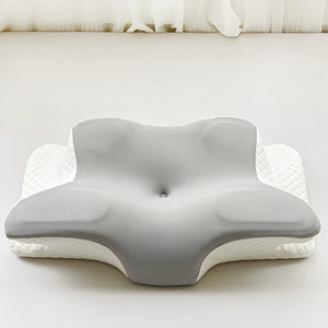 Oreiller en mousse à mémoire de forme en forme de papillon pour le soutien cervical, pour dormir sur le côté, gris, 62x41x108cm - Product Image 2