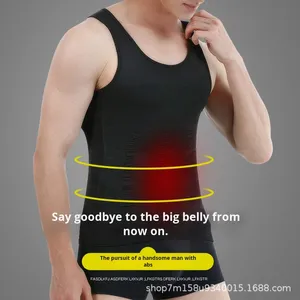 Gilet de compression amincissant pour hommes, débardeur de couche de base de fitness de grande taille en tricot thermique, pour <span class=keywords><strong>Amazon</strong></span> - Product Image 2